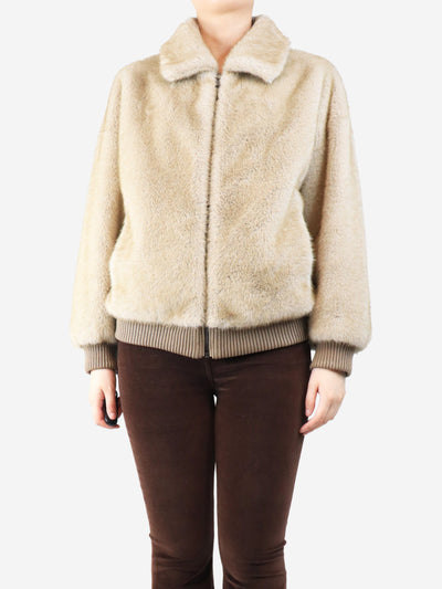 Brown faux fur jacket - size UK 8 Coats & Jackets ottod'Ame 