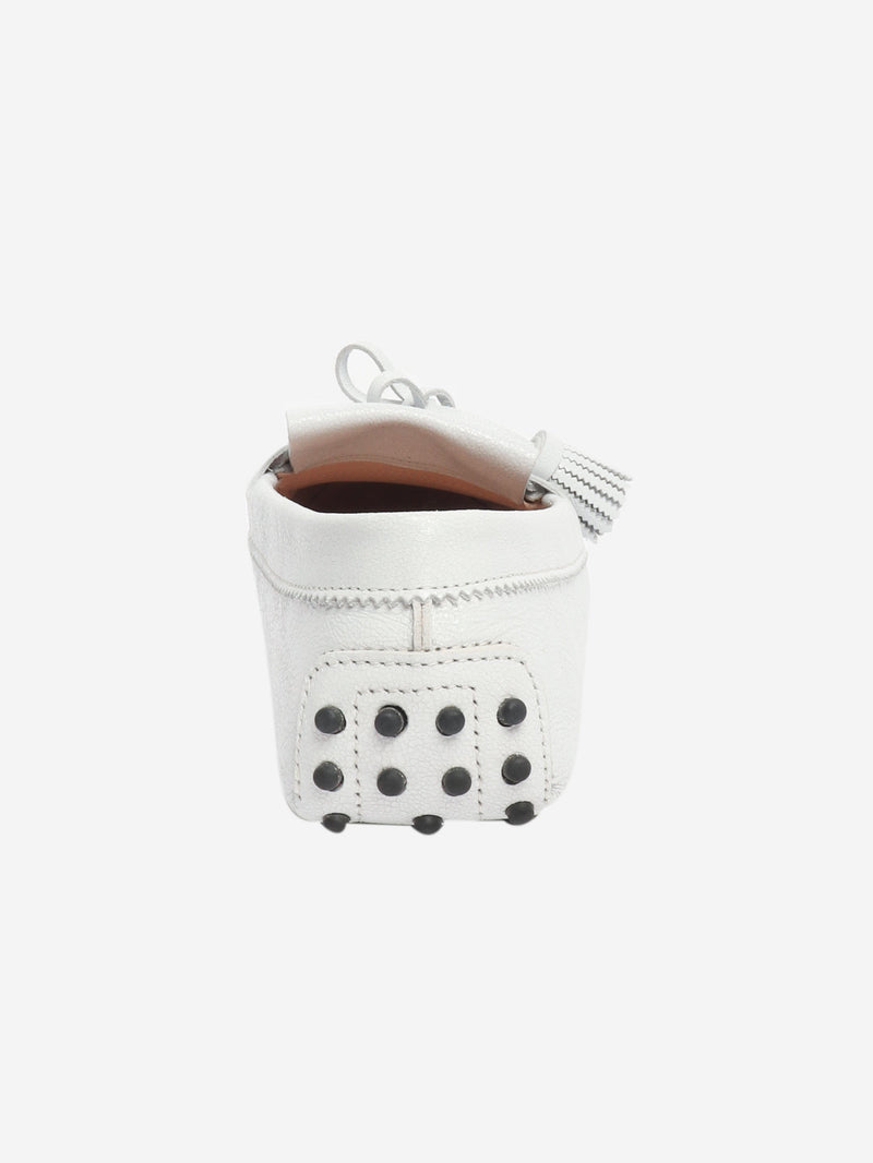 White tassle Gommino loafers - size EU 38.5 (UK 5.5) Flat Shoes Tods 