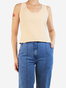 Awake Mode Neutral sleeveless crepe top - size UK 12