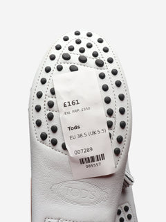 White tassle Gommino loafers - size EU 38.5 (UK 5.5) Flat Shoes Tods 