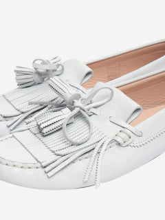 White tassle Gommino loafers - size EU 38.5 (UK 5.5) Flat Shoes Tods 