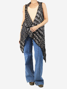 Missoni Black and ecru sleeveless cardigan - size UK 10