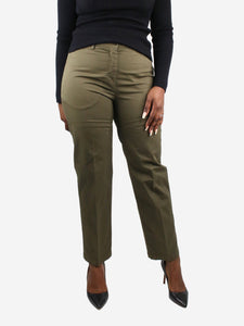 Aspesi Green straight-leg trousers - size UK 14