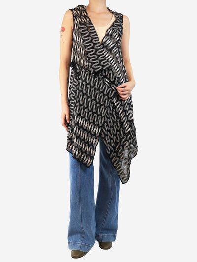 Black and ecru sleeveless cardigan - size UK 10 Knitwear Missoni 