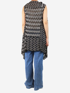 Missoni Black and ecru sleeveless cardigan - size UK 10