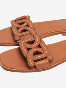Tods Tan Catena leather sandals - size EU 38