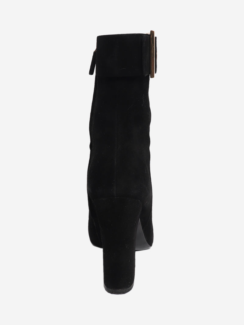 Black suede ankle boots - size EU 39