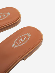 Tods Tan Catena leather sandals - size EU 38