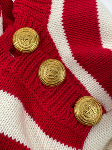 Gucci Red and cream striped knit mini dress - size S