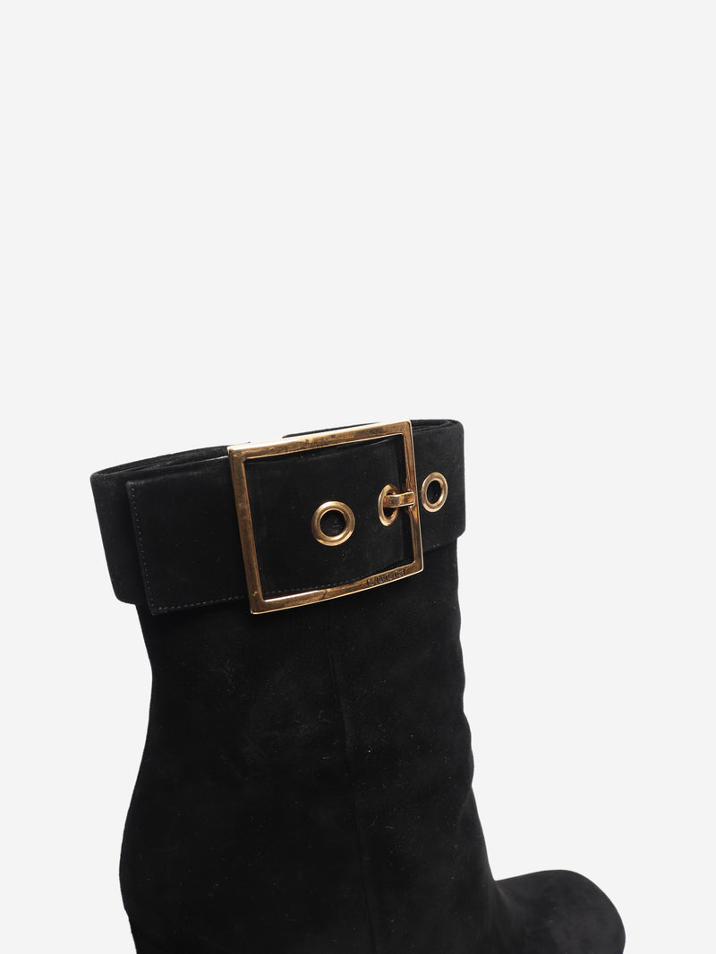 Black suede ankle boots - size EU 39