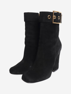 Black suede ankle boots - size EU 39