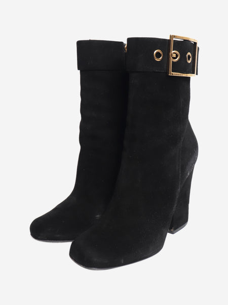 Black suede ankle boots - size EU 39 alternate image