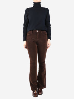 Brown velvet flared trousers - size UK 10 Trousers Frame 