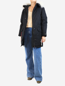 Yves Salomon Army Black parka - size UK 8