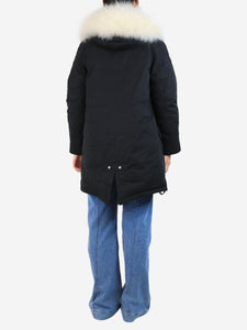 Yves Salomon Army Black parka - size UK 8