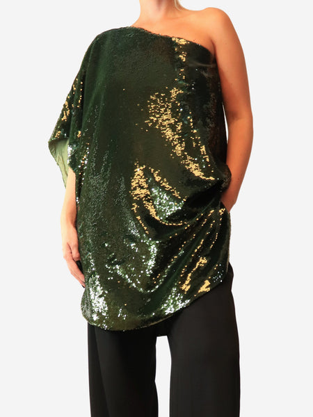 Green Sequin one-shoulder mini dress - size M product image