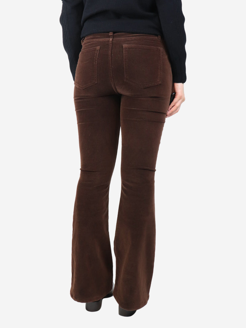 Brown velvet flared trousers - size UK 10 Trousers Frame 