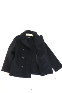 Hermes Black cashmere pea coat - size UK 16