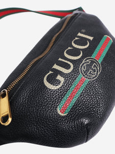 Gucci Black leather bum bag