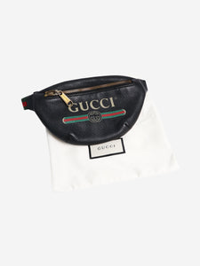 Gucci Black leather bum bag