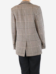 Toteme Neutral tweed check blazer - size UK 6