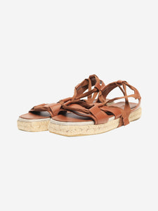 Max Mara Hazelnut Elide2 leather espadrille sandals - size EU 39