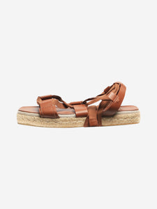 Max Mara Hazelnut Elide2 leather espadrille sandals - size EU 39