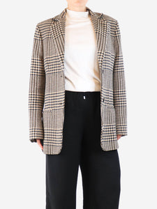 Toteme Neutral tweed check blazer - size UK 6