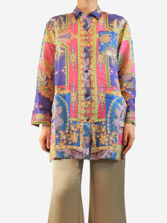 Blue floral printed shirt - size UK 10 Tops Etro 