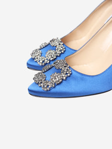 Manolo Blahnik Blue satin Hangisi pumps - size EU 38