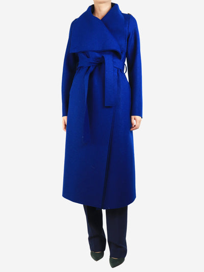 Blue wool belted coat - size UK 10 Coats & Jackets Harris Wharf London 