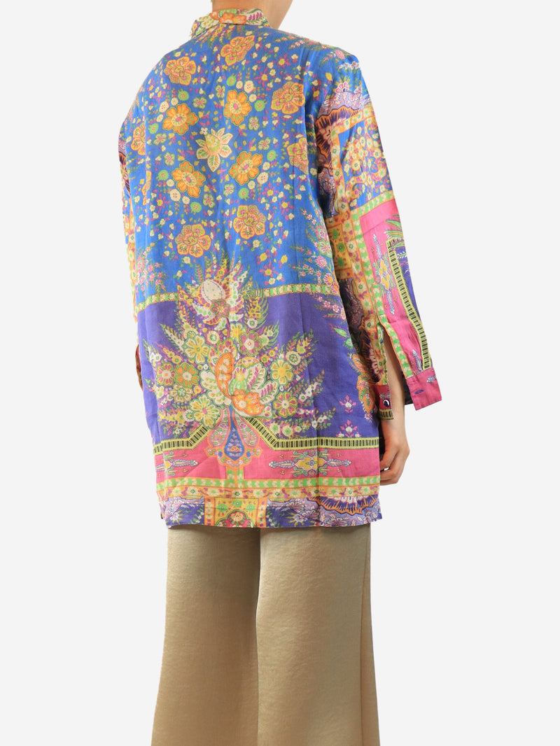 Blue floral printed shirt - size UK 10 Tops Etro 