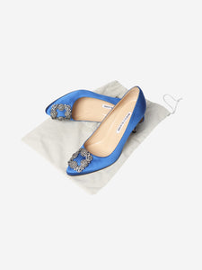 Manolo Blahnik Blue satin Hangisi pumps - size EU 38