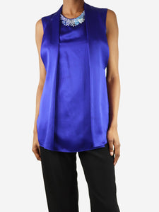 3.1 Phillip Lim Blue beaded silk top - size UK 4