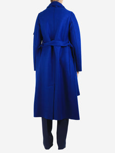 Harris Wharf London Blue wool belted coat - size UK 10