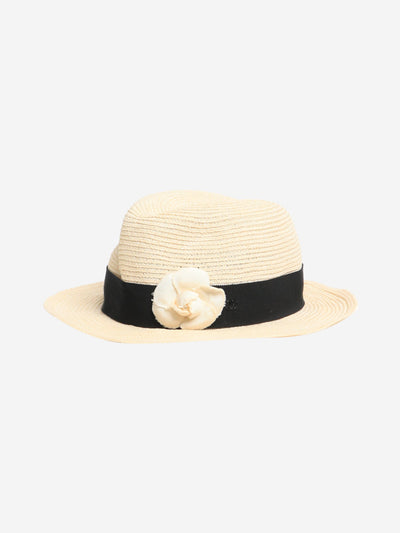 Cream Camellia boater hat Hats Chanel 