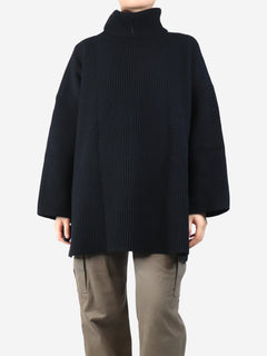 Black ribbed knit poncho - size M Knitwear Joseph 