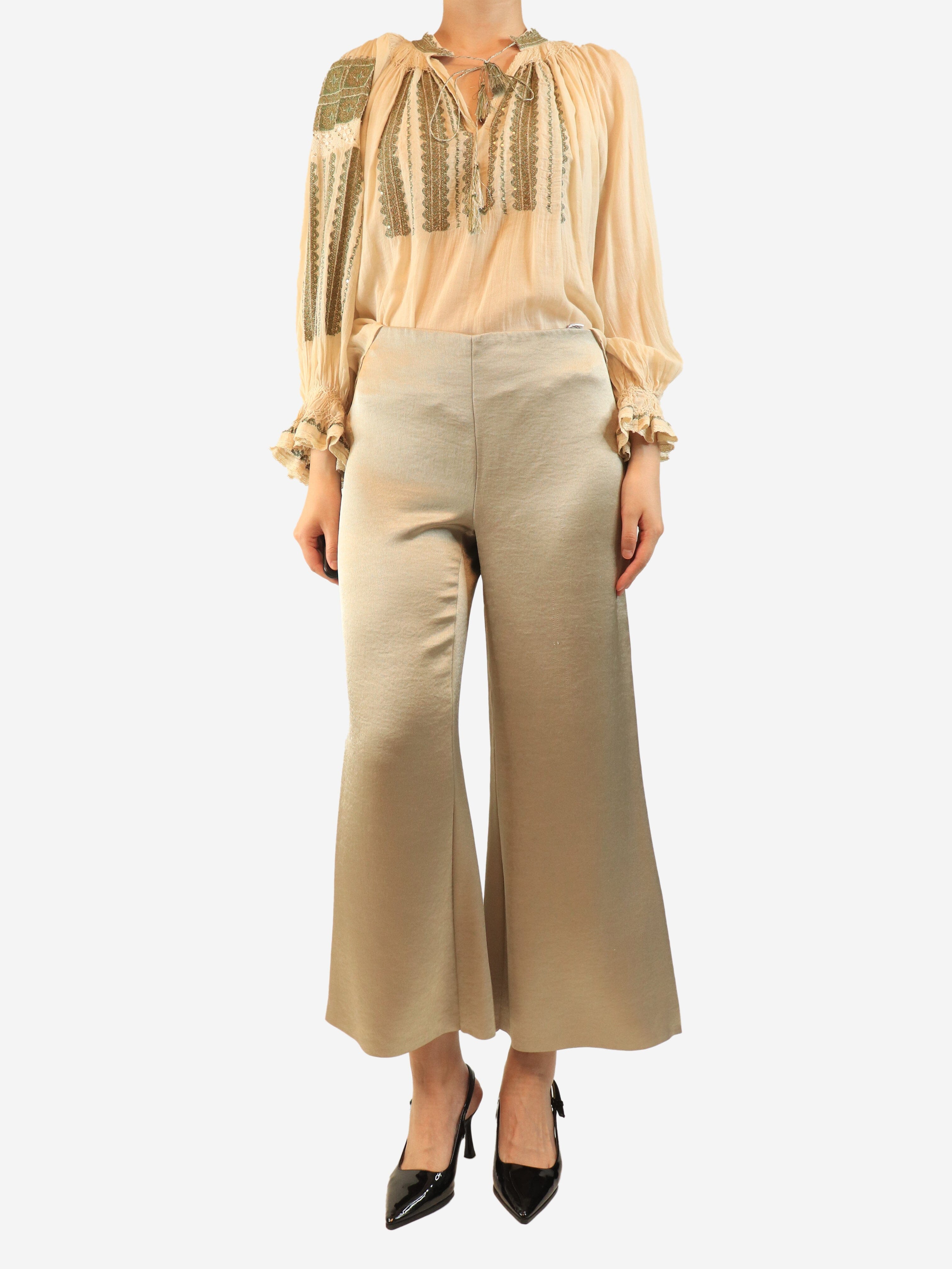 Champagne satin trousers - size UK 8 Trousers Vince 