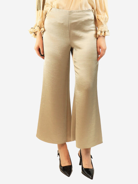 Champagne satin trousers - size UK 8 product image