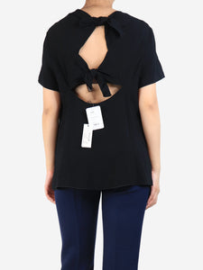Proenza Schouler Black back knot crepe top - size UK 10