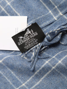 Hermes Blue check leopard blanket