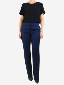 Celine Blue tapered wool trousers - size UK 12