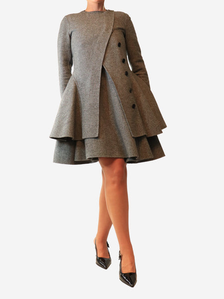 Grey two piece wool dress and coat - size UK 8 product image