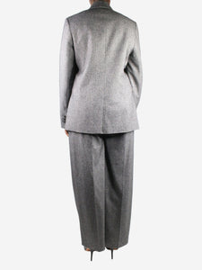 Claudie Pierlot Grey tailored pleated trousers and blazer set - size UK 12