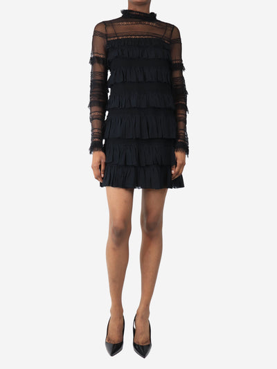 Black frilly lace mini dress - size UK 6 Dresses Isabel Marant 