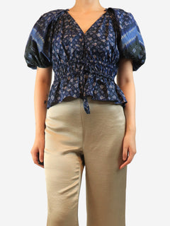 Navy drawstring waist top - size UK 10 Tops Ulla Johnson 