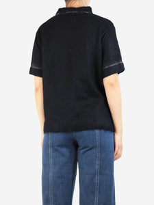 Prada Black short-sleeved mohair sweater - size UK 8