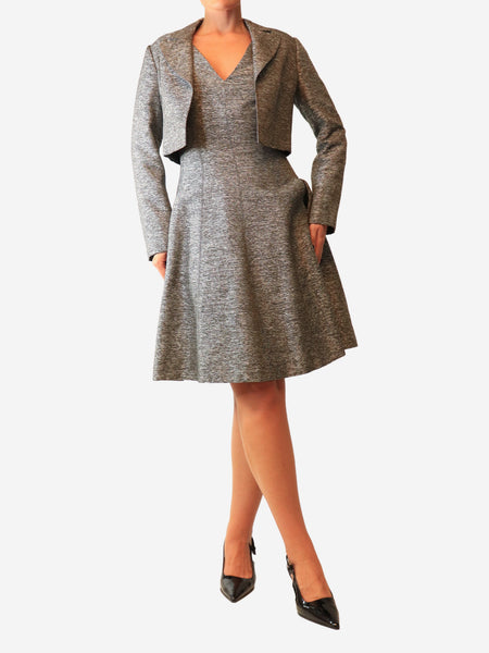 Grey Two piece dress and coat set - size UK 10 product image