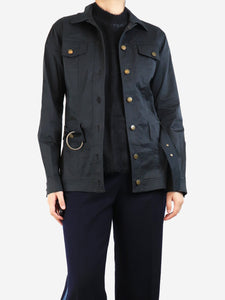 Saint Laurent Washed black utility jacket - size UK 12