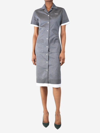 Grey short-sleeved midi shirt dress - size UK 4 Dresses Miu Miu 